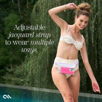 Case-Mate Soap Bubble IP68 Waterproof Phone Pouch/Case with Triple Seal Protection, Adjustable Strap - Waterproof Fanny Pack for iPhone 16 Pro Max/iPhone 15 Pro Max/14/13/S25/S24/Pixel 9 - Iridescent