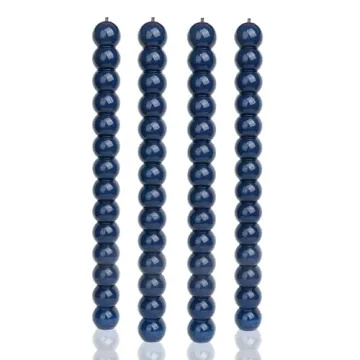 Elegant MAITREYA Navy Spiral Taper Candles Set of 4 for Weddings and Decor