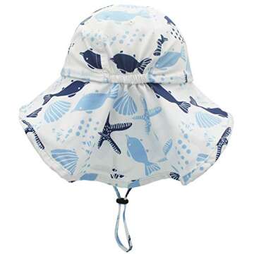 Connectyle Boys Girls UPF 50+ Sun Hat with Flap Kids UV Sun Protection Hat Summer Beach Sun Hat