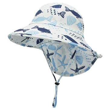 Connectyle Boys Girls UPF 50+ Sun Hat with Flap Kids UV Sun Protection Hat Summer Beach Sun Hat