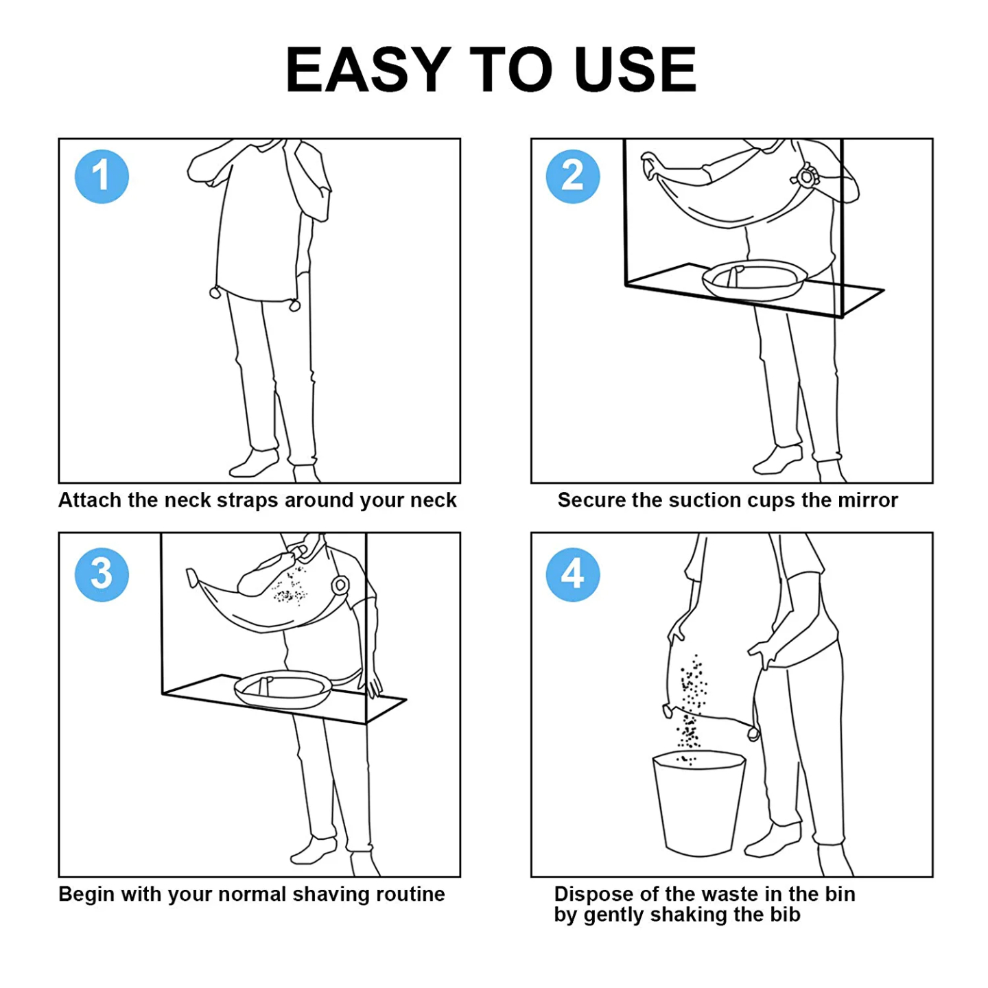 Beard Bib Apron for Easy Shaving - Waterproof and Non-Stick