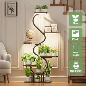 Plant Stand Indoor with Grow Lights - Tall Corner Plant Shelf, 7 Tiered Plant Stands for Indoor Plan...