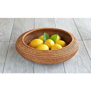 KOUBOO La Jolla Rattan Fruit Bowl for Elegant Decor