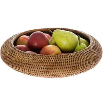 KOUBOO La Jolla Rattan Fruit Bowl for Elegant Decor
