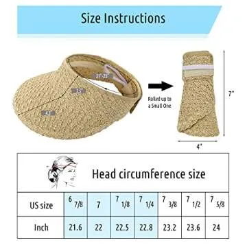 Stylish Adjustable Sun Visor Hat for Women - Lightweight Protection