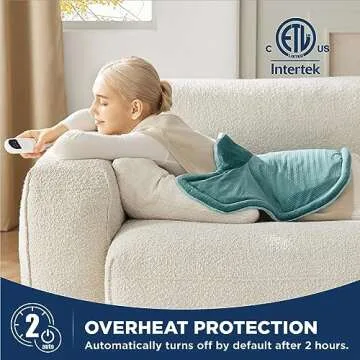 Bedsure Heating Pad for Neck and Shoulders Pain Relief - Mother's Day Gifts for Women Men Moms, FSA HSA Eligible, Weigthed Heated Pad 2lbs, Large Heated Wrap, 24" x 22", Teal