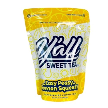 Y'all Sweet Tea Pack of 10 Gallon Tea Bags - Delicious Lemon Flavor