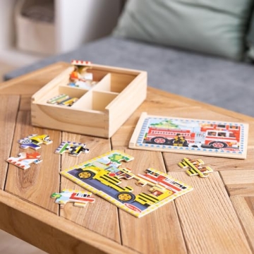 4-in-1 Wooden Vehicle Puzzles - Melissa & Doug