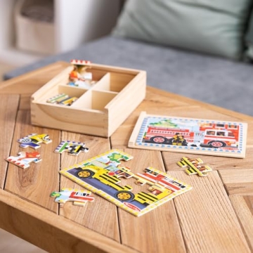 4-in-1 Wooden Vehicle Puzzles - Melissa & Doug