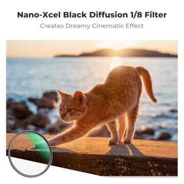 K&F Concept 67mm Black Diffusion 1/8 Filter - Cinematic Effect for Photography