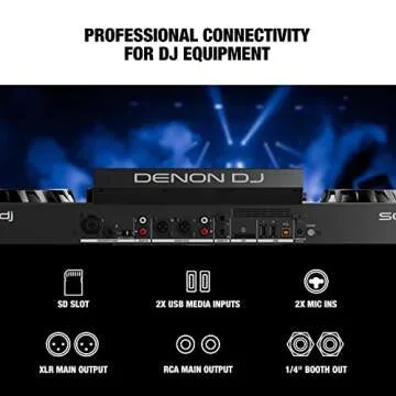 Denon DJ SC LIVE 4 Standalone DJ Controller with Stem Separation on 4-Decks, Wi-Fi Streaming, Build-in Speakers, Serato DJ and Virtual DJ Compatible