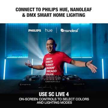 Denon DJ SC LIVE 4 Standalone DJ Controller with Stem Separation on 4-Decks, Wi-Fi Streaming, Build-in Speakers, Serato DJ and Virtual DJ Compatible