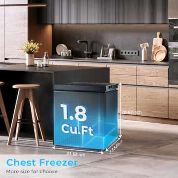 Electactic Chest Freezer 1.8 Cubic Feet Compact Freezer with 2 Removable Baskets, Free Standing Top ...