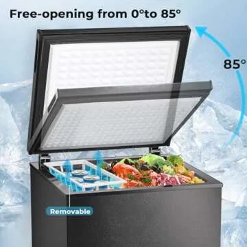 Electactic Chest Freezer 1.8 Cubic Feet Compact Freezer with 2 Removable Baskets, Free Standing Top open Door Deep Freezer, Adjustable Temperature for Home Dorm, Bar, Basement, Kitchen