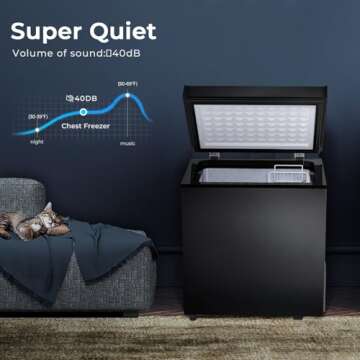 Electactic Chest Freezer 1.8 Cubic Feet Compact Freezer with 2 Removable Baskets, Free Standing Top open Door Deep Freezer, Adjustable Temperature for Home Dorm, Bar, Basement, Kitchen