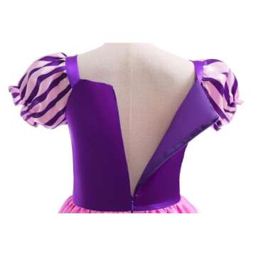 Dressy Daisy Little Girls Long Hair Princess Fancy Dress Up Costume Halloween Birthday Party Cosplay Outfit with Size 6