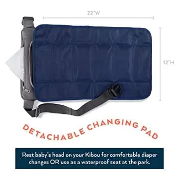 Kibou Vegan Premium Leather Fanny Pack Diaper Bag: Detachable Compact Changing Pad & Baby Wipes Storage - Wear as Belt Bag, on Waist, or Crossbody (Gray)