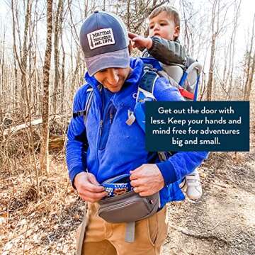 Kibou Vegan Premium Leather Fanny Pack Diaper Bag: Detachable Compact Changing Pad & Baby Wipes Storage - Wear as Belt Bag, on Waist, or Crossbody (Gray)