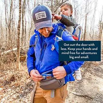 Kibou Vegan Premium Leather Fanny Pack Diaper Bag: Detachable Compact Changing Pad & Baby Wipes Storage - Wear as Belt Bag, on Waist, or Crossbody (Gray)