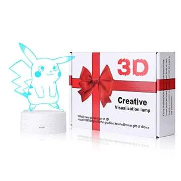 JIAKAI 3D Illusion Night Light,7 Colors Gradual Changing Touch Switch USB Table Lamp for Holiday Gifts or Home Decorations (01) BPKQ