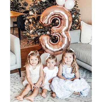 40 Inch Large Rose Gold Number 1 Balloon Extra Big Size Jumbo Mylar Foil Helium Balloons for Birthday Party Celebration Decorations Graduations Wedding Anniversary Baby Shower Supplies Engagement