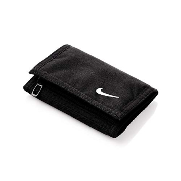 NIKE Men's Basic Tri-Fold Wallet Black White Stylish