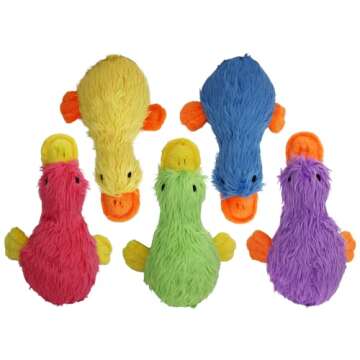 MULTIPET Duckworth Plush Filled Dog Toy, Assorted Colors, (Pack of 1)