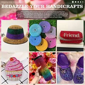 Versatile Resin Rhinestone Kit for Crafting and Makeup