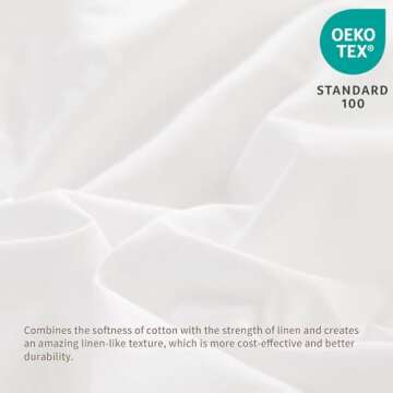 BISELINA French Linen Bed Skirt with Pleated Frills 14-Inch Tailored Drop Natural Flax Cotton Blend Dust Ruffle Soft Cozy Farmhouse Bedding (14" Full, White)