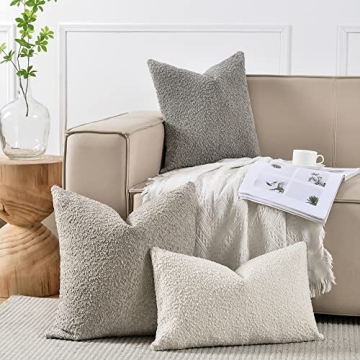 Stylish Sunkifover Textured Boucle Pillow Cover 12x20