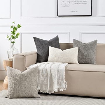 Stylish Sunkifover Textured Boucle Pillow Cover 12x20