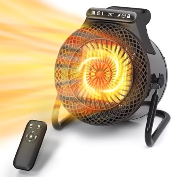 Outdoor Heaters for Patio, 1500W Electric Garage Heater with Remote 3S Fast Heating, Overheat Protec...