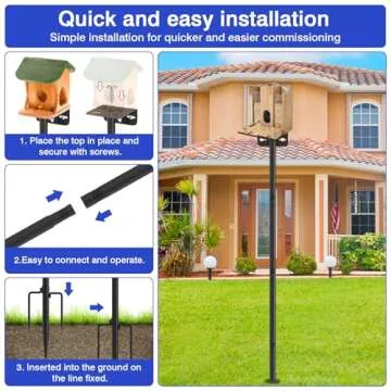 Adjustable 80 Inch Bird Feeder Pole for Outdoor Decor