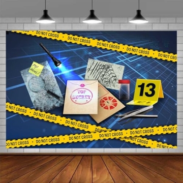 EMDSPR Detective Backdrop: 7x5ft Spy Evidence Bag Photography Background