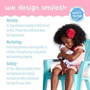 JC Toys La Baby African American Baby Doll Set – 11 Inch Soft Baby Doll with Accessories Including a Removable Purple Outfit – Small Baby Doll Toy for Children 12 Months and Older