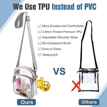 COROMAY Clear Purse Stadium Approved Crossbody Bag