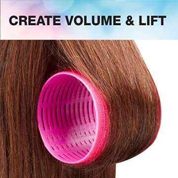Conair Heatless Curls - Extra Large Hair Rollers - heatless curlers - heatless curls overnight - Velcro Rollers for Hair - Hot Pink - 9 Count w/storage case