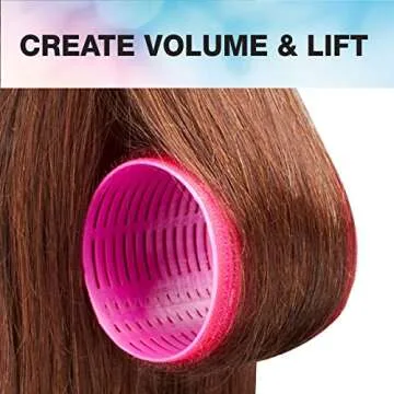 Conair Heatless Curls - Extra Large Hair Rollers - heatless curlers - heatless curls overnight - Velcro Rollers for Hair - Hot Pink - 9 Count w/storage case
