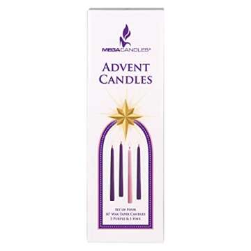 Mega Candles: 4 pcs Advent Taper Candle Set for Christmas