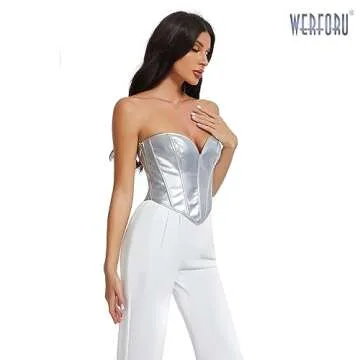 WERFORU PU Leather Corset Top - Chic Fashionable Women's Bustier