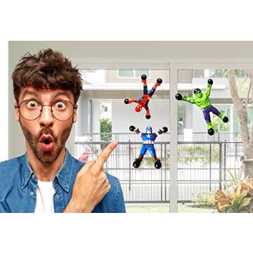 JA-RU Spiderman & Venom Window Crawler Wall Climbers Rolling Sticky Toys (1 Pack with 2 Figures) Marvel Avengers Superheroes Fidget Toy. Wacky Games Pinata Toys A-6803-1