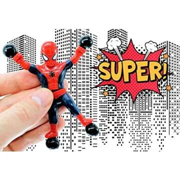 JA-RU Spiderman & Venom Window Crawler Wall Climbers Rolling Sticky Toys (1 Pack with 2 Figures) Marvel Avengers Superheroes Fidget Toy. Wacky Games Pinata Toys A-6803-1