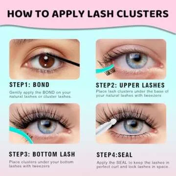 VAVALASH Lash Extension Kit Clear Band Natural Cluster Lashes with Bottom Lash Clusters 5-16MM Individual Lashes Wispy False Lashes with Lash Bond and Seal,Lash Tweezer DIY at Home(Ivy,Kit)