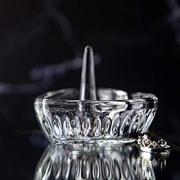 Elegant Heart Crystal Ring Holder Dish for Jewelry