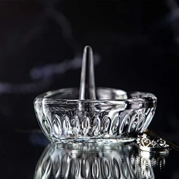 Elegant Heart Crystal Ring Holder Dish for Jewelry