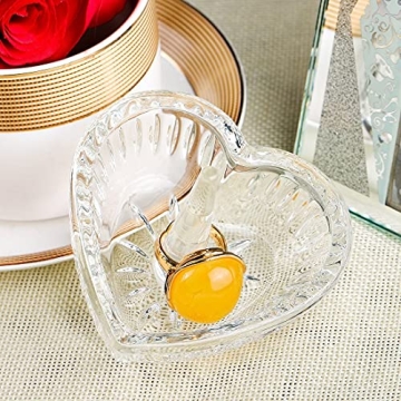 Elegant Heart Crystal Ring Holder Dish for Jewelry