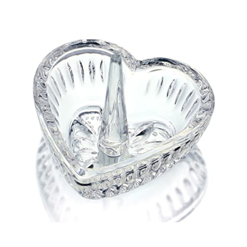 Elegant Heart Crystal Ring Holder Dish for Jewelry