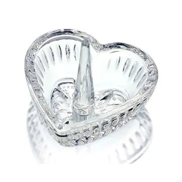 Elegant Heart Crystal Ring Holder Dish for Jewelry