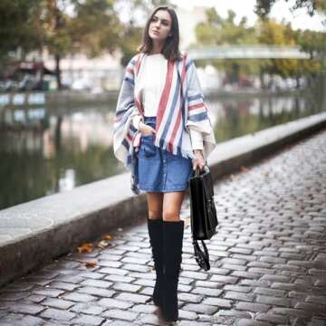 Eteridrey Knee High Boots Womens Chunky Heels Side Zipper Slouchy Boots Comfortable Faux Suede Ridin...