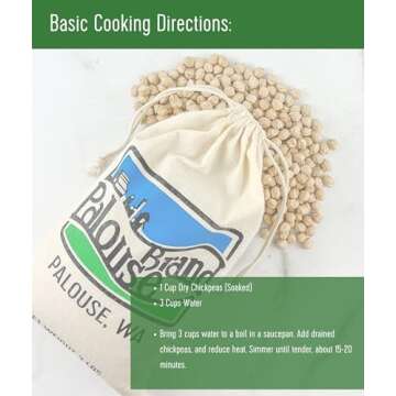 Certified Glyphosate Residue Free Chickpeas | Garbanzo Beans | 4 LBS | Family Farmed in Washington State | 100% Desiccant Free | Non-GMO Project Verified | Kosher Parve | Field Traced | Kraft Bag